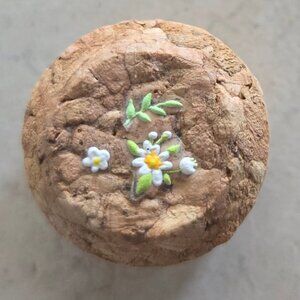 Brand New Hand Crafted Magnet Created from Champagne Cork Featuring Flowers